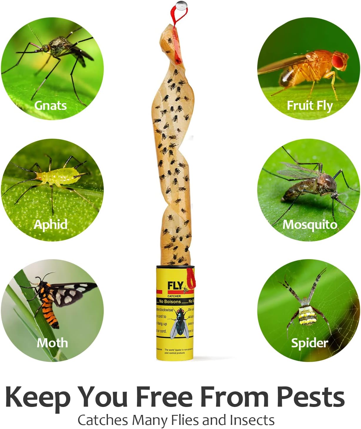 Sticky Hanging Fly Trap – 16 Pack